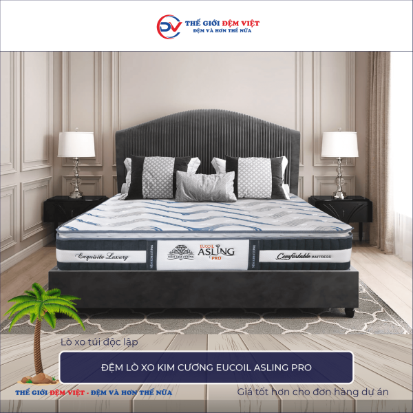 Đệm lò xo Kim Cương Eucoil Asling Pro